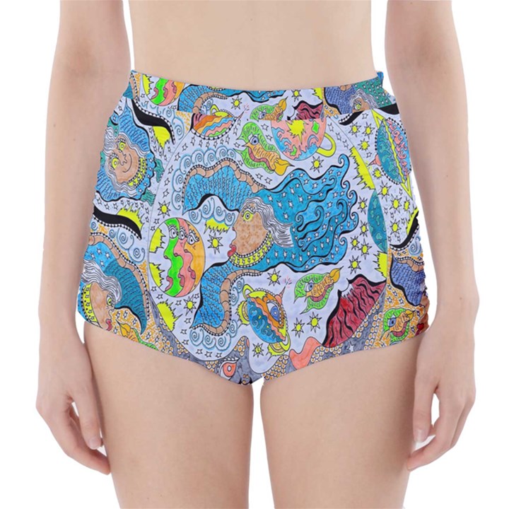 Angel Mermaids High-Waisted Bikini Bottoms