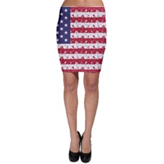 Usa Flag Halloween Holiday Nightmare Stripes Bodycon Skirt by PodArtist
