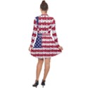 USA Flag Halloween Holiday Nightmare Stripes Long Sleeve Panel Dress View2