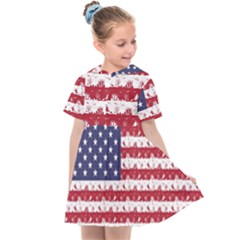 Usa Flag Halloween Holiday Nightmare Stripes Kids  Sailor Dress by PodArtist