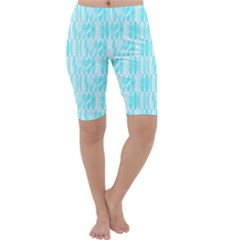 Aqua Blue Colored Waikiki Surfboards  Cropped Leggings  by PodArtist