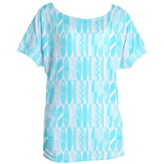 Aqua Blue Colored Waikiki Surfboards  Women s Oversized Tee by PodArtist