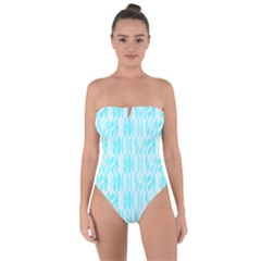 Aqua Blue Colored Waikiki Surfboards  Tie Back One Piece Swimsuit by PodArtist