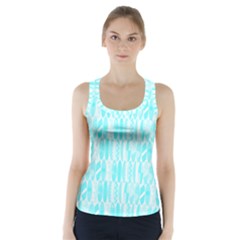 Aqua Blue Colored Waikiki Surfboards  Racer Back Sports Top by PodArtist