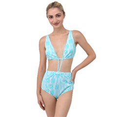 Aqua Blue Colored Waikiki Surfboards  Tied Up Two Piece Swimsuit by PodArtist