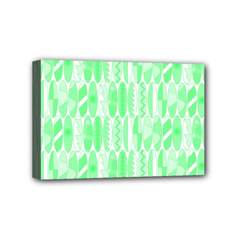 Bright Lime Green Colored Waikiki Surfboards  Mini Canvas 6  X 4  (stretched) by PodArtist