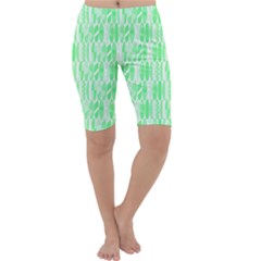 Bright Lime Green Colored Waikiki Surfboards  Cropped Leggings  by PodArtist
