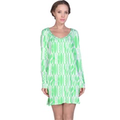 Bright Lime Green Colored Waikiki Surfboards  Long Sleeve Nightdress by PodArtist
