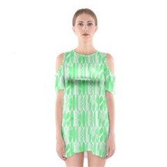 Bright Lime Green Colored Waikiki Surfboards  Shoulder Cutout One Piece Dress by PodArtist