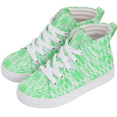Bright Lime Green Colored Waikiki Surfboards  Kid s Hi-top Skate Sneakers by PodArtist