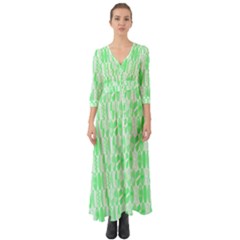 Bright Lime Green Colored Waikiki Surfboards  Button Up Boho Maxi Dress by PodArtist