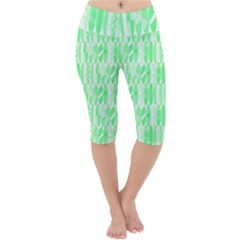 Bright Lime Green Colored Waikiki Surfboards  Lightweight Velour Cropped Yoga Leggings by PodArtist