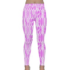 Bright Pink Colored Waikiki Surfboards  Classic Yoga Leggings by PodArtist
