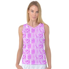 Bright Pink Colored Waikiki Surfboards  Women s Basketball Tank Top by PodArtist