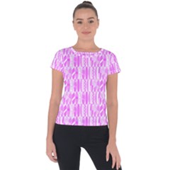 Bright Pink Colored Waikiki Surfboards  Short Sleeve Sports Top  by PodArtist