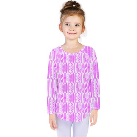 Bright Pink Colored Waikiki Surfboards  Kids  Long Sleeve Tee by PodArtist
