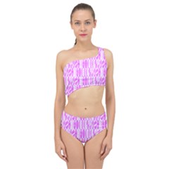 Bright Pink Colored Waikiki Surfboards  Spliced Up Two Piece Swimsuit by PodArtist