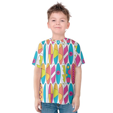 Mini Rainbow Colored Waikiki Surfboards  Kids  Cotton Tee by PodArtist