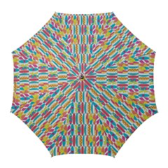 Rainbow Colored Waikiki Surfboards  Golf Umbrellas by PodArtist