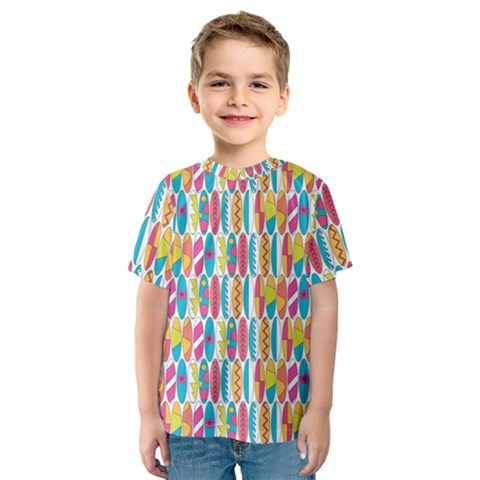 Rainbow Colored Waikiki Surfboards  Kids  Sport Mesh Tee by PodArtist