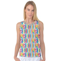 Rainbow Colored Waikiki Surfboards  Women s Basketball Tank Top by PodArtist