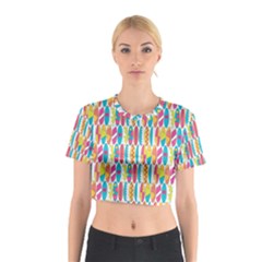 Rainbow Colored Waikiki Surfboards  Cotton Crop Top by PodArtist