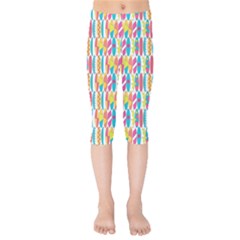 Rainbow Colored Waikiki Surfboards  Kids  Capri Leggings  by PodArtist