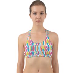 Rainbow Colored Waikiki Surfboards  Back Web Sports Bra