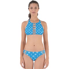 Oktoberfest Bavarian October Beer Festival Motifs In Bavarian Blue Perfectly Cut Out Bikini Set by PodArtist