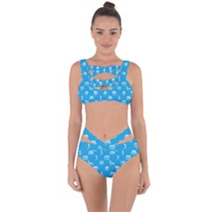 Oktoberfest Bavarian October Beer Festival Motifs In Bavarian Blue Bandaged Up Bikini Set  by PodArtist