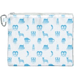 Oktoberfest Bavarian October Beer Festival Motifs In Bavarian Blue Canvas Cosmetic Bag (xxxl) by PodArtist