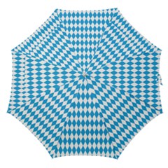 Oktoberfest Bavarian Blue And White Large Diagonal Diamond Pattern Straight Umbrellas by PodArtist