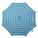 Oktoberfest Bavarian Blue and White Large Diagonal Diamond Pattern Hook Handle Umbrellas (Large) View1