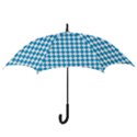 Oktoberfest Bavarian Blue and White Large Diagonal Diamond Pattern Hook Handle Umbrellas (Large) View3