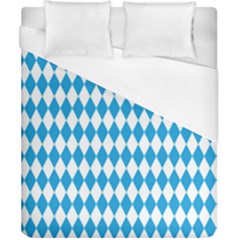 Oktoberfest Bavarian Blue And White Large Diagonal Diamond Pattern Duvet Cover (california King Size) by PodArtist