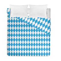 Oktoberfest Bavarian Blue And White Large Diagonal Diamond Pattern Duvet Cover Double Side (full/ Double Size) by PodArtist