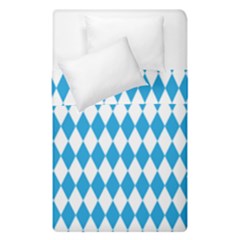 Oktoberfest Bavarian Blue And White Large Diagonal Diamond Pattern Duvet Cover Double Side (single Size) by PodArtist