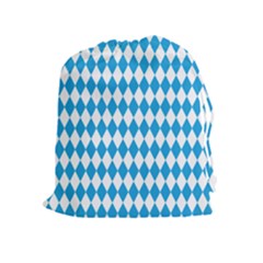 Oktoberfest Bavarian Blue And White Large Diagonal Diamond Pattern Drawstring Pouch (xl) by PodArtist