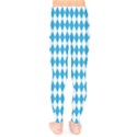 Oktoberfest Bavarian Blue and White Large Diagonal Diamond Pattern Kids  Legging View2