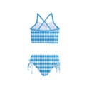 Oktoberfest Bavarian Blue and White Large Diagonal Diamond Pattern Girls  Tankini Swimsuit View2