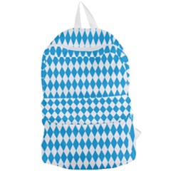 Oktoberfest Bavarian Blue And White Large Diagonal Diamond Pattern Foldable Lightweight Backpack by PodArtist