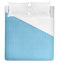 Oktoberfest Bavarian Blue And White Small Diagonal Diamond Pattern Duvet Cover (queen Size) by PodArtist