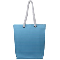 Oktoberfest Bavarian Blue And White Small Diagonal Diamond Pattern Full Print Rope Handle Tote (small) by PodArtist