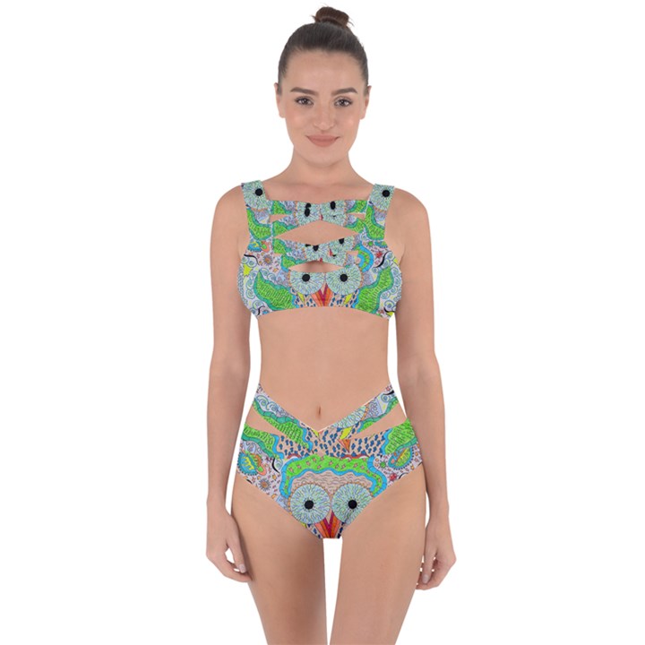 Cosmic Owl Bandaged Up Bikini Set 