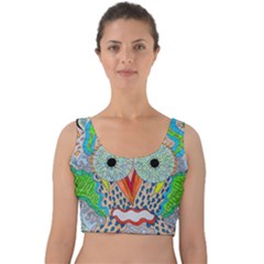 Cosmic Owl Velvet Crop Top by chellerayartisans