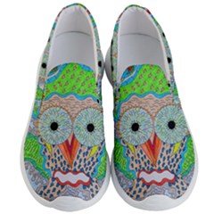 Cosmic Owl Men s Lightweight Slip Ons by chellerayartisans