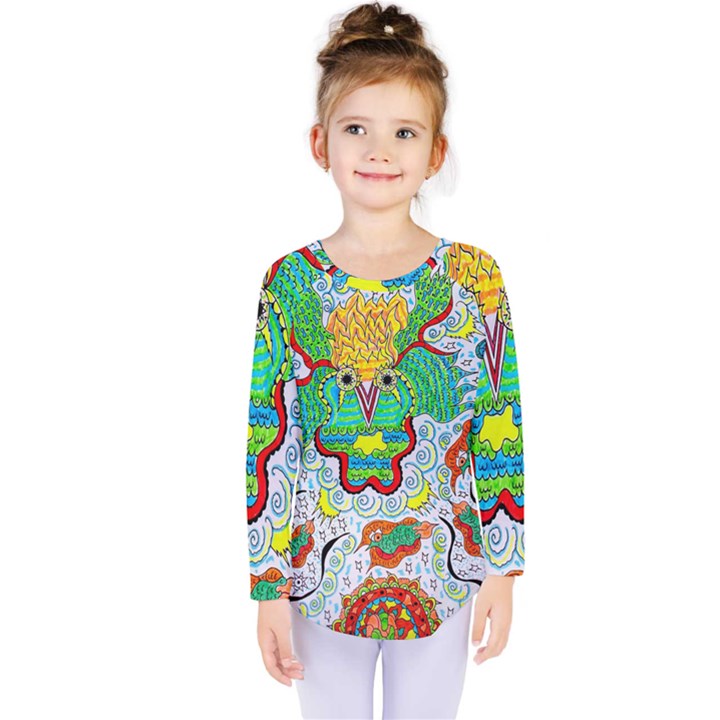 Cosmic Coocoobird Kids  Long Sleeve Tee