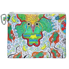 Cosmic Coocoobird Canvas Cosmetic Bag (xxl) by chellerayartisans