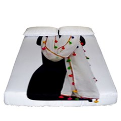 Indiahandycrfats Women Fashion White Dupatta With Multicolour Pompom All Four Sides For Girls/women Fitted Sheet (california King Size) by Indianhandycrafts