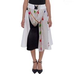 Indiahandycrfats Women Fashion White Dupatta With Multicolour Pompom All Four Sides For Girls/women Perfect Length Midi Skirt by Indianhandycrafts